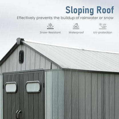 Domi 8x14 FT Resin Outdoor Storage Shed