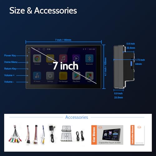 Double Din Car Stereo Radio with 7 inch HD Touchscreen