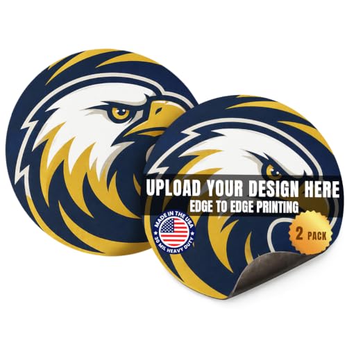 Custom Round Car Magnet 5 Inch 2 Pack (2 Count)