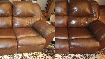 Leather Recoloring Balm Medium Brown Dye Vinyl Car Interior Boat Seat Paint Crafts Furniture Couch Recliner Chair Boot Jacket Shoe Bag Purse Belt Color Restorer Fading Stain Scratch Remover Repair