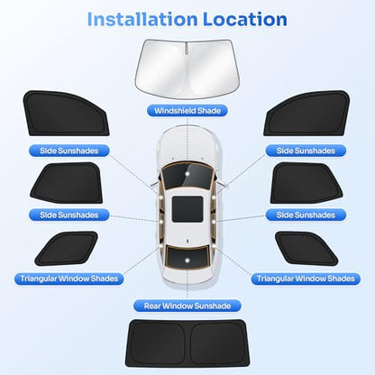 Sunshades for 2025 2026 Toyota 4Runner Accessories Windshield Sun Shade Side Rear Window Shade Cover Sun Visor Shield Privacy Protection for Camping Keep Vehicle Cool Black 8PCS (8 Count)