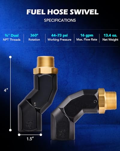 OMT 3 4" NPT Fuel Hose Nozzle Swivel Kit