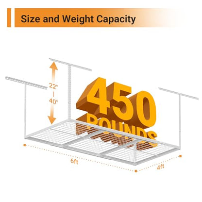 4x6ft Overhead Ceiling Garage Storage Rack