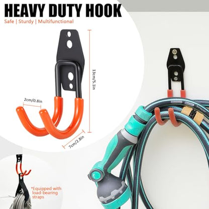 Heavy Duty Garage Storage Hooks 2 Pack Garage Tool Organizer Wall Mount (2 Count)