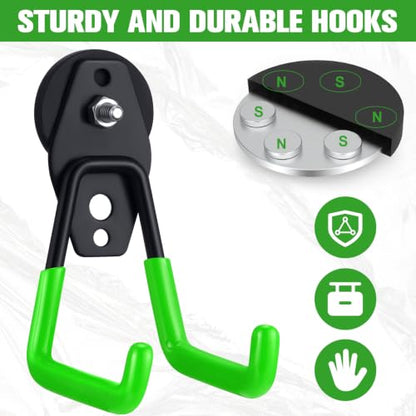 22 Pcs Large Magnetic Hooks Heavy Duty Garage Magnet Hooks Strong Storage Utility Magnetic Hangers with Anti Slip Rubber Coating for Indoor and Outdoor Hanging (22 Count)