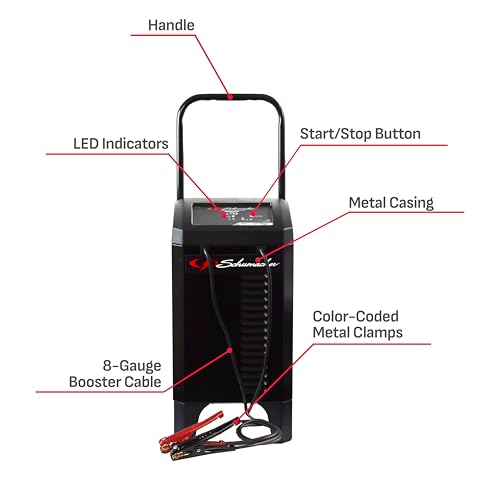 Wheeled Automatic 6A Car Battery Charger and 200A Engine Starter