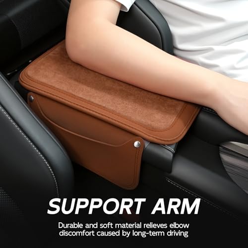 Car Leather Center Console Cover with 2 Storage Bags