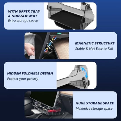 Hideable Under Screen Storage Organizer Compatible with Tesla Model Y 2024