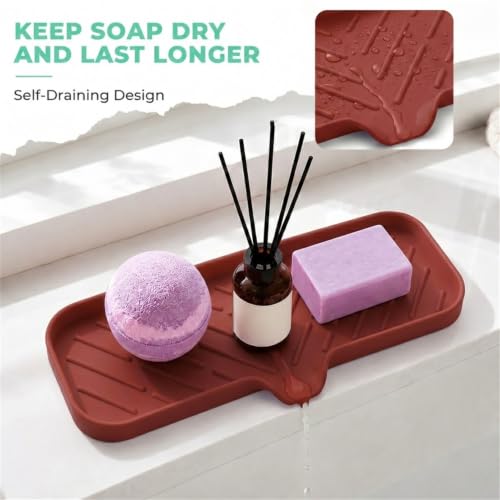 Silicone Soap Dish with Drain Spout