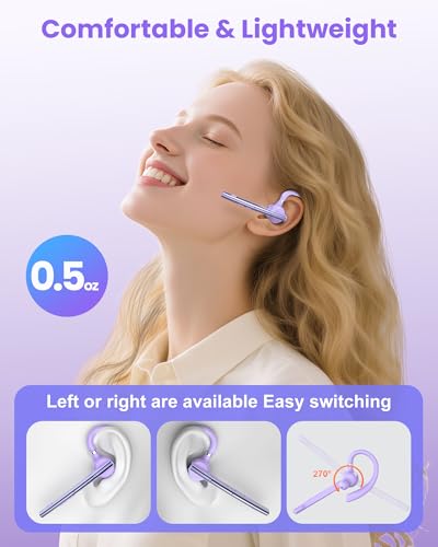 Bluetooth Headset V5.1 72H Talk Dual Mic with Mute Button for Business