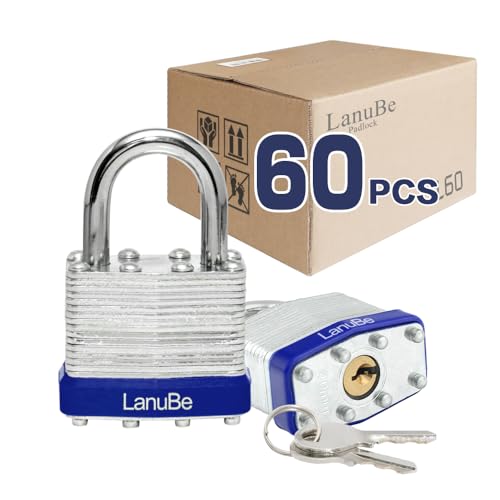 Laminated Keyed Alike Padlock 60 Pack 1.6 (60 Count)