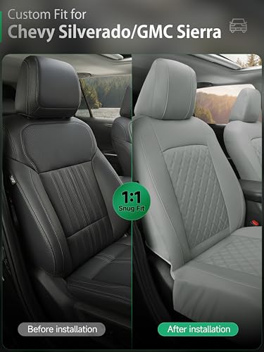 2PCS Front Seat Covers for Chevy Silverado & GMC Sierra 1500 2500 3500 2007 (2 Count)