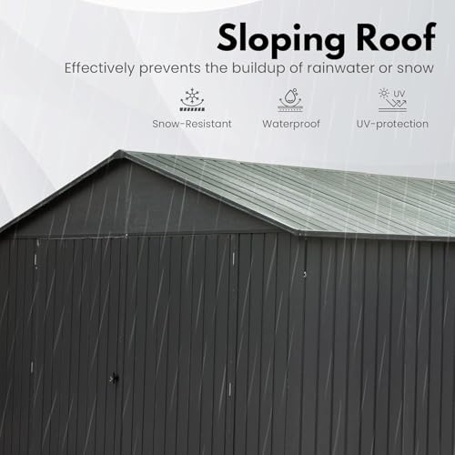 Domi 12'x15' Outdoor Metal Garage Shed