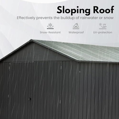 Domi 12'x15' Outdoor Metal Garage Shed