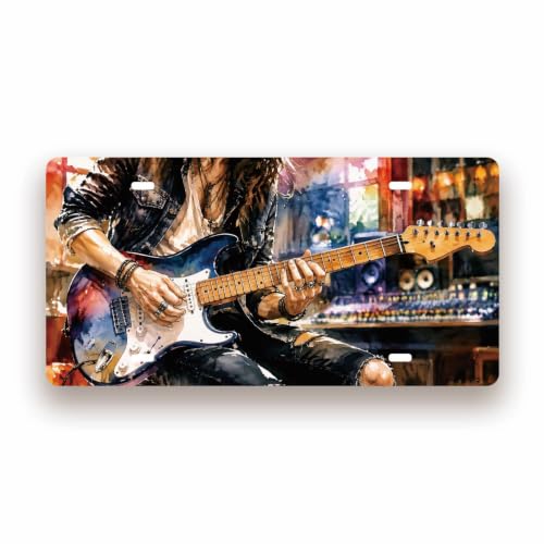GUITAR STUDIO SPACE Metal Tin Sign License Plate Bar Cafe Garage Cave Home Room Wall Bathroom Farmhouse Garden Porch Patio Decor