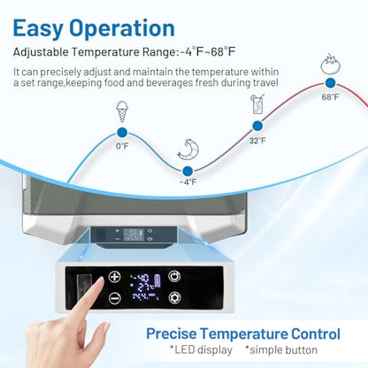 12 Volt Car Refrigerator Portable Refrigerator for Car 12V Refrigerator Dual Zone 41 Quarts Portable Fridge for Car