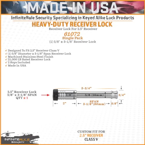 2.5" Receiver Hitch Lock