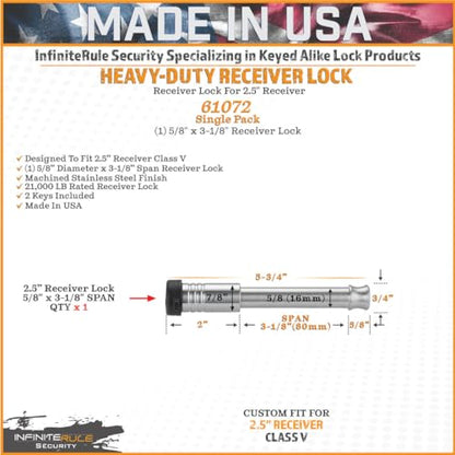 2.5" Receiver Hitch Lock