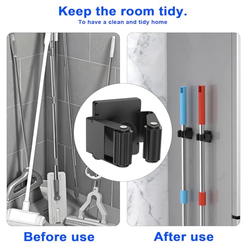 Strong Magnetic Mop Broom Holder (2 Count)