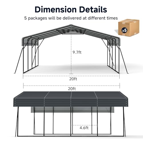 20 x 20FT Heavy Duty Metal Carport