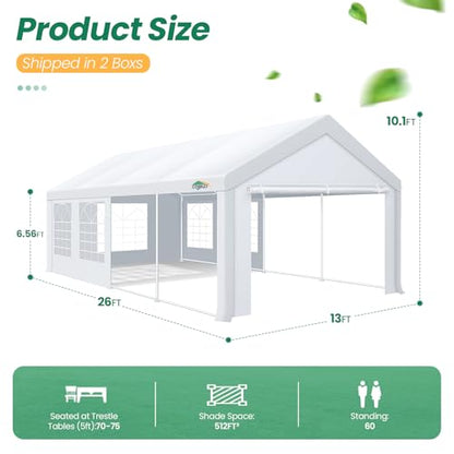 Carport 13x26FT Party Tent Heavy Duty