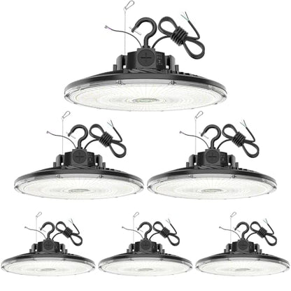 6 Pack 480V LED High Bay Light UL Listed UFO Light 240W 200W 150W Adjustable (6 Count)