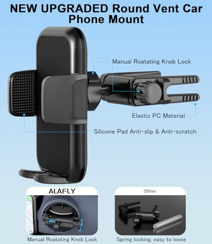 Round Vent Car Phone Holder for Jeep Wrangler JL