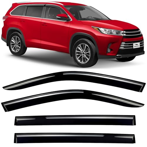 Tape on Extra Durable Rain Guards for Toyota Highlander 2014