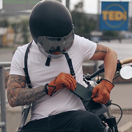 Mens Full Finger Touchscreen Motorcycle Gloves GM028 Tan M