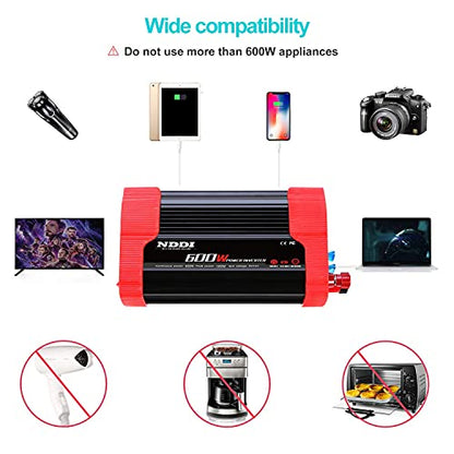600W Car Power Inverter 12V DC to 110V AC Converter