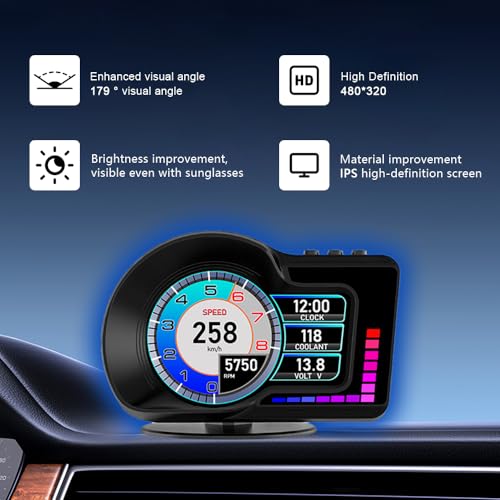 Head Up Display HUD F16 with OBD2 + GPS Dual System Digtial Speedometer