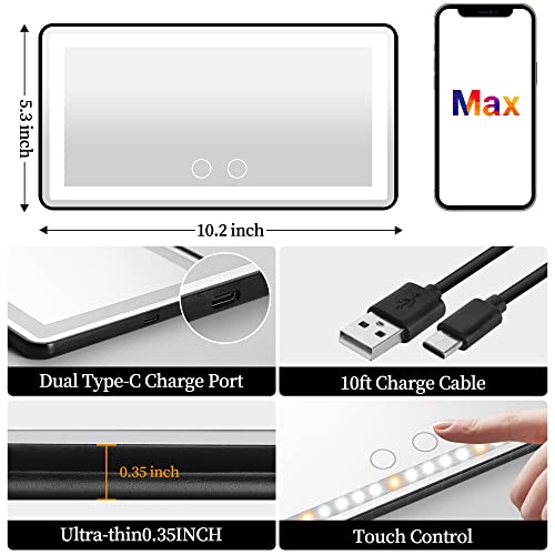 Car Sun Visor Vanity Mirror with Lights