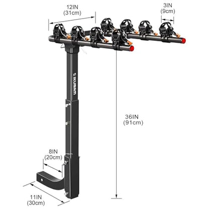 4 Bike Hitch Mount Foldable Bicycle Carrier