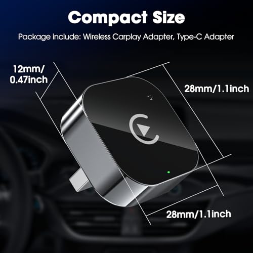 Wireless Carplay Adapter & Android Auto 2026 Upgrade Wired CarPlay to Wireless