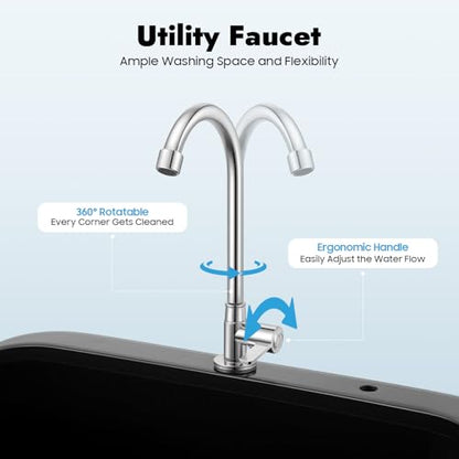 Free Standing Utility Sink with Washboard Laundry Tub Sink for Outdoor