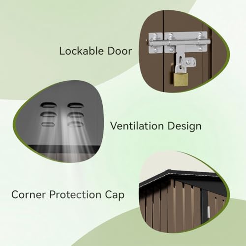 Shed Outdoor Storage Shed Metal (2 Count)