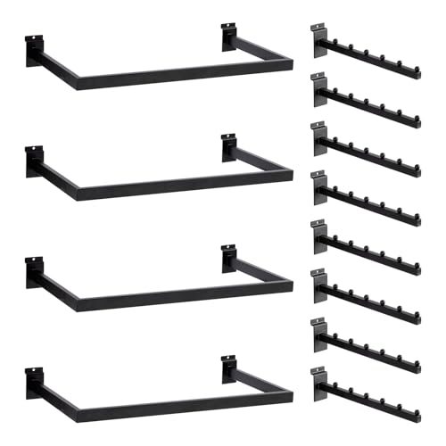 12 Pack Slatwall Accessories Kit with U (12 Count)
