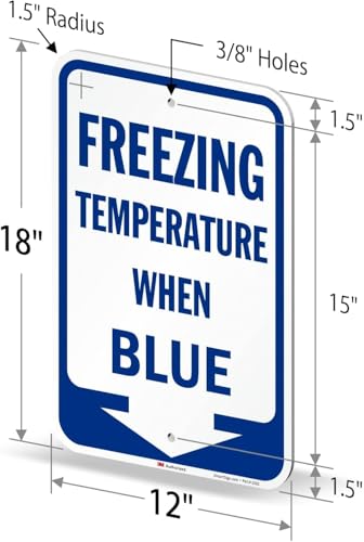 Freezing Temperature When Blue Sign with Arrow