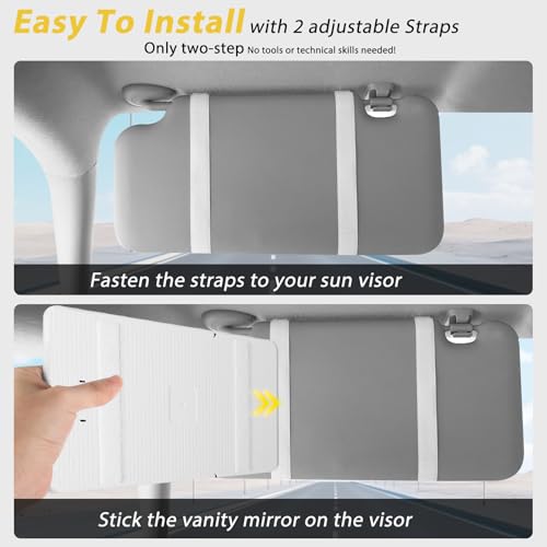 2pcs Car Visor Mirror with Lights & 20X Magnification (2 Count)