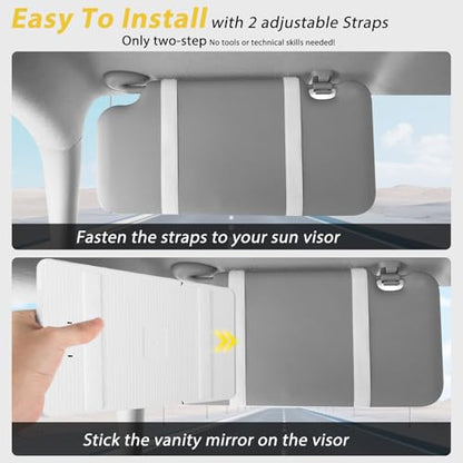 2pcs Car Visor Mirror with Lights & 20X Magnification (2 Count)