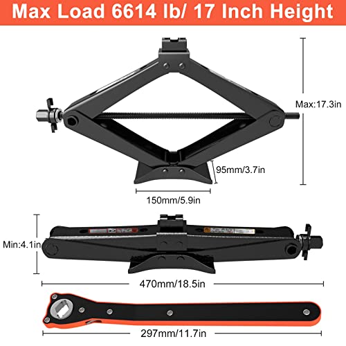 Scissor Jack Portable Car Jack Kit 6614 lbs
