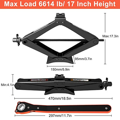 Scissor Jack Portable Car Jack Kit 6614 lbs