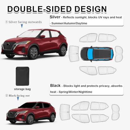 6pcs Thicken Sun Shades for Nissan Kicks 2018 (6 Count)
