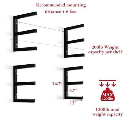 Lumber Storage Rack Wall Mounted (4 Count)