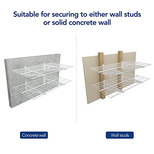 2 Pack 2x4ft Garage Shelving Wall Mounted Storage Rack (2 Count)