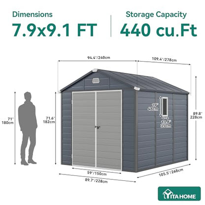 8x9 FT Outdoor Storage Shed w