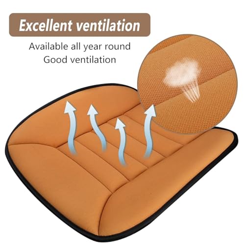 2PCS Car Seat Cushion Pad 1.2" Thick Comfort Seat Protector for Car Driver Seat Office Chair Home Use Memory Foam Seat Cushion with Non Slip Bottom