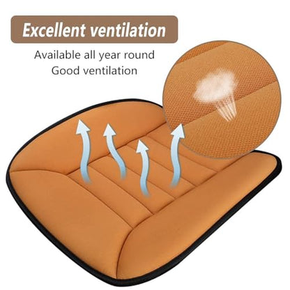 2PCS Car Seat Cushion Pad 1.2" Thick Comfort Seat Protector for Car Driver Seat Office Chair Home Use Memory Foam Seat Cushion with Non Slip Bottom