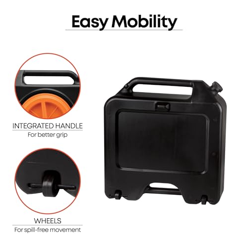 15 Quart Oil Drain Pan with Wheels & O