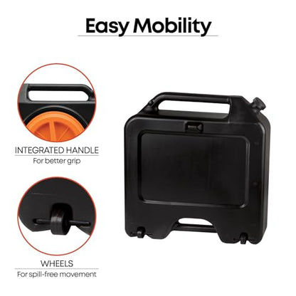 15 Quart Oil Drain Pan with Wheels & O